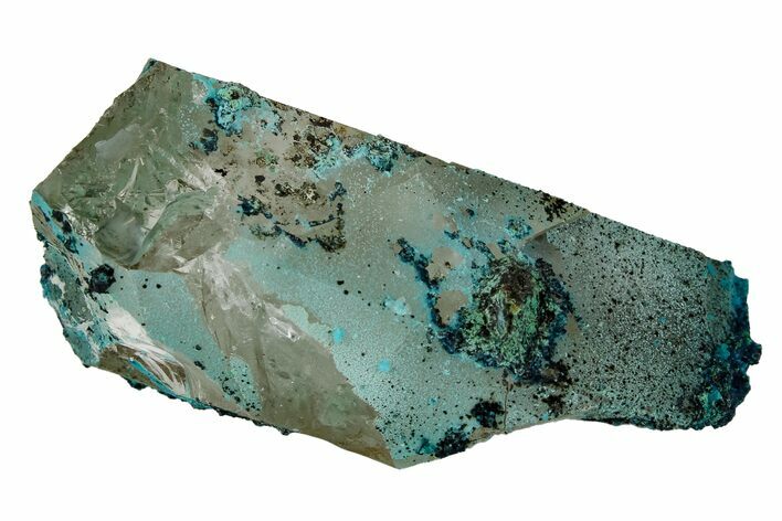 Chrysocolla on Quartz Crystal - Tentadora Mine, Peru #169248